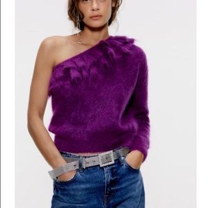 COPY - ZARA PURPLE WOOL ASYMMETRIC SWEATER-NWT-SZ…
